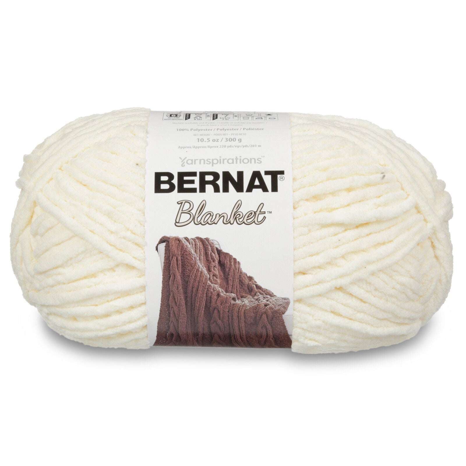 Bernat Blanket Yarn Canada in soft cream color, perfect for cozy crochet projects and blankets
