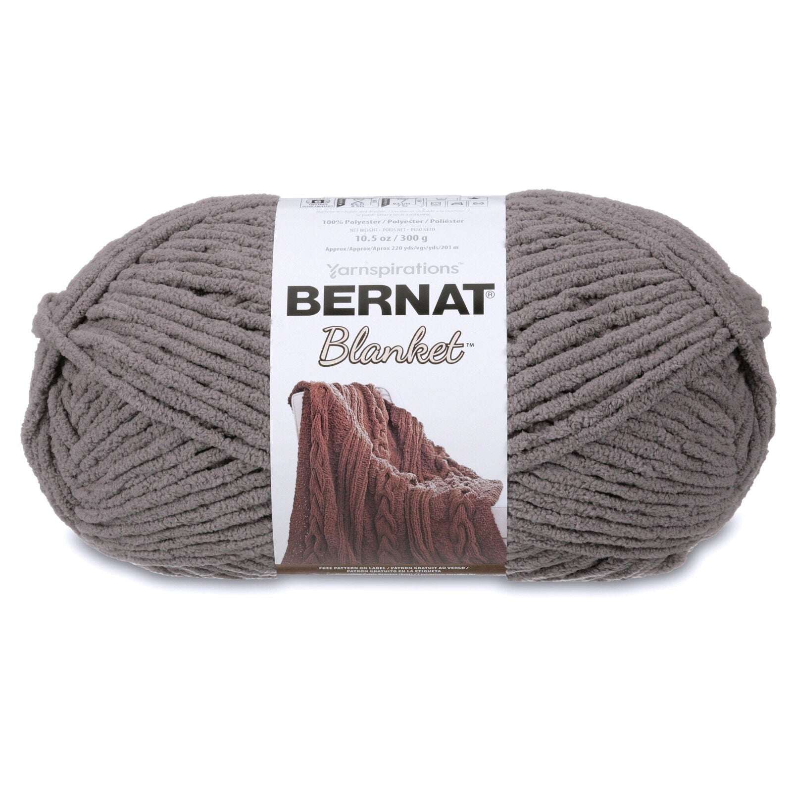 Bernat Blanket Yarn Canada in soft gray, perfect for cozy crochet projects and blankets