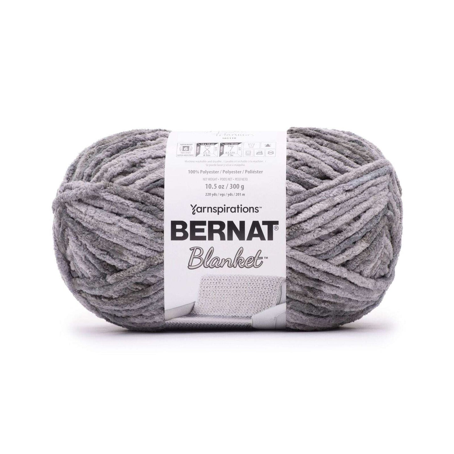 Bernat Blanket Yarn Canada in soft grey color, perfect for cozy crochet and knit projects.