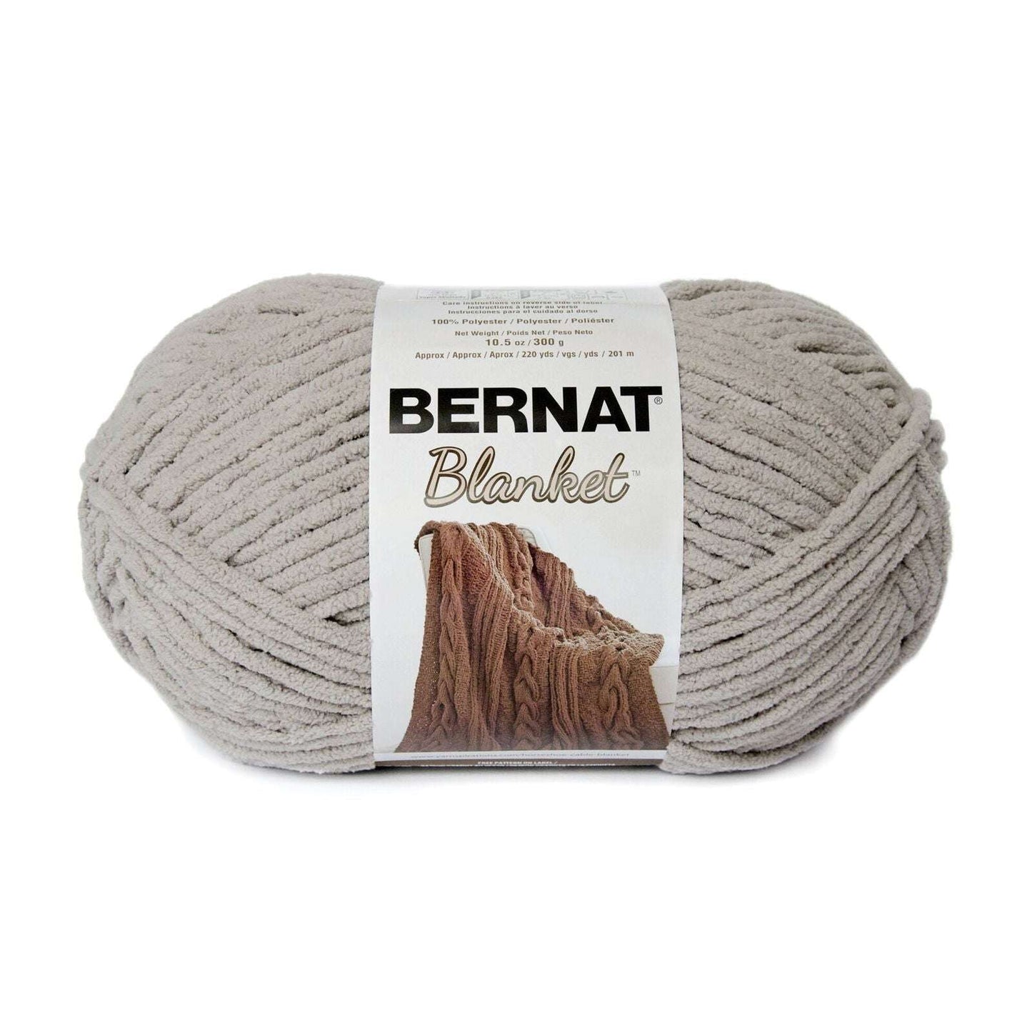 Bernat Blanket Yarn Canada in soft grey, perfect for cozy crochet projects and blankets
