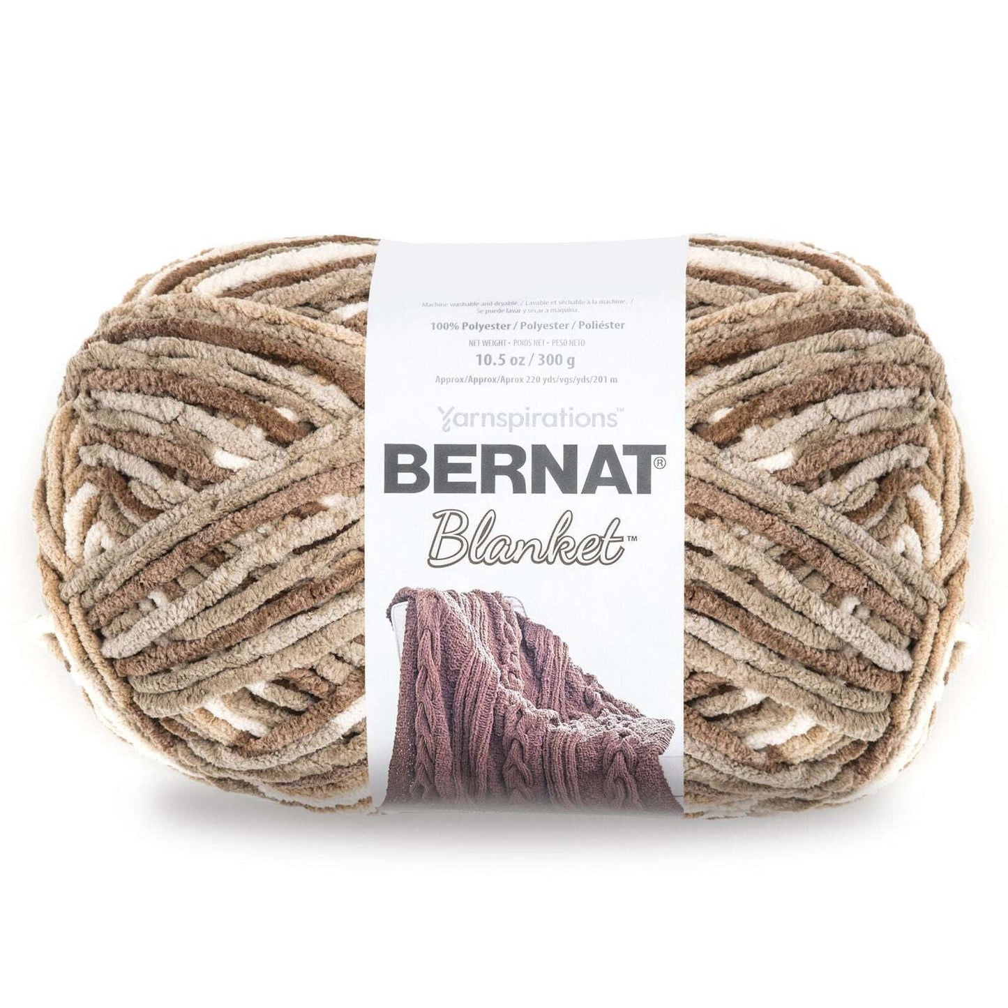 Bernat Blanket Yarn Canada in soft beige tones, perfect for cozy crochet projects and blankets