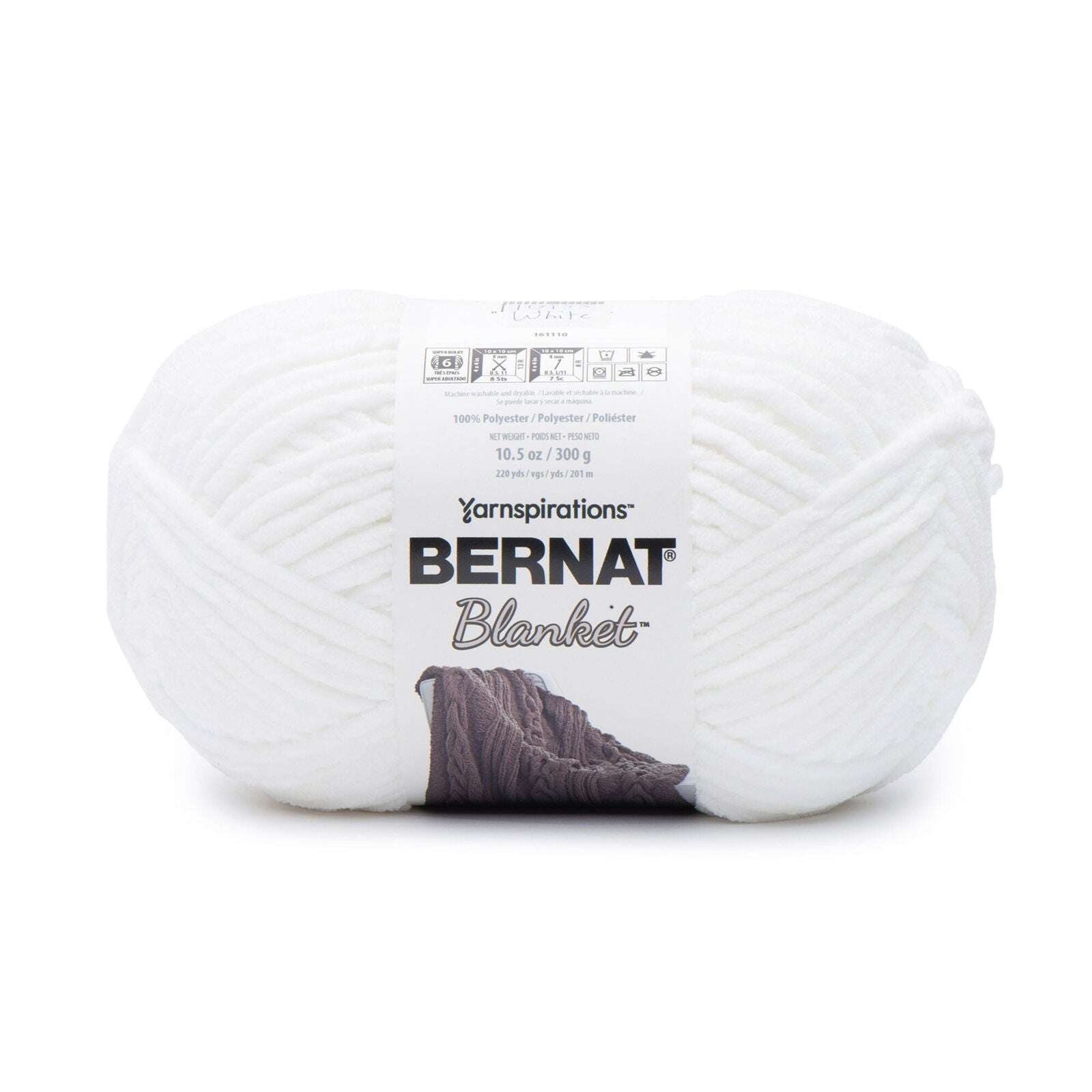 Bernat Blanket Yarn Canada in soft white, perfect for cozy crochet projects and blankets