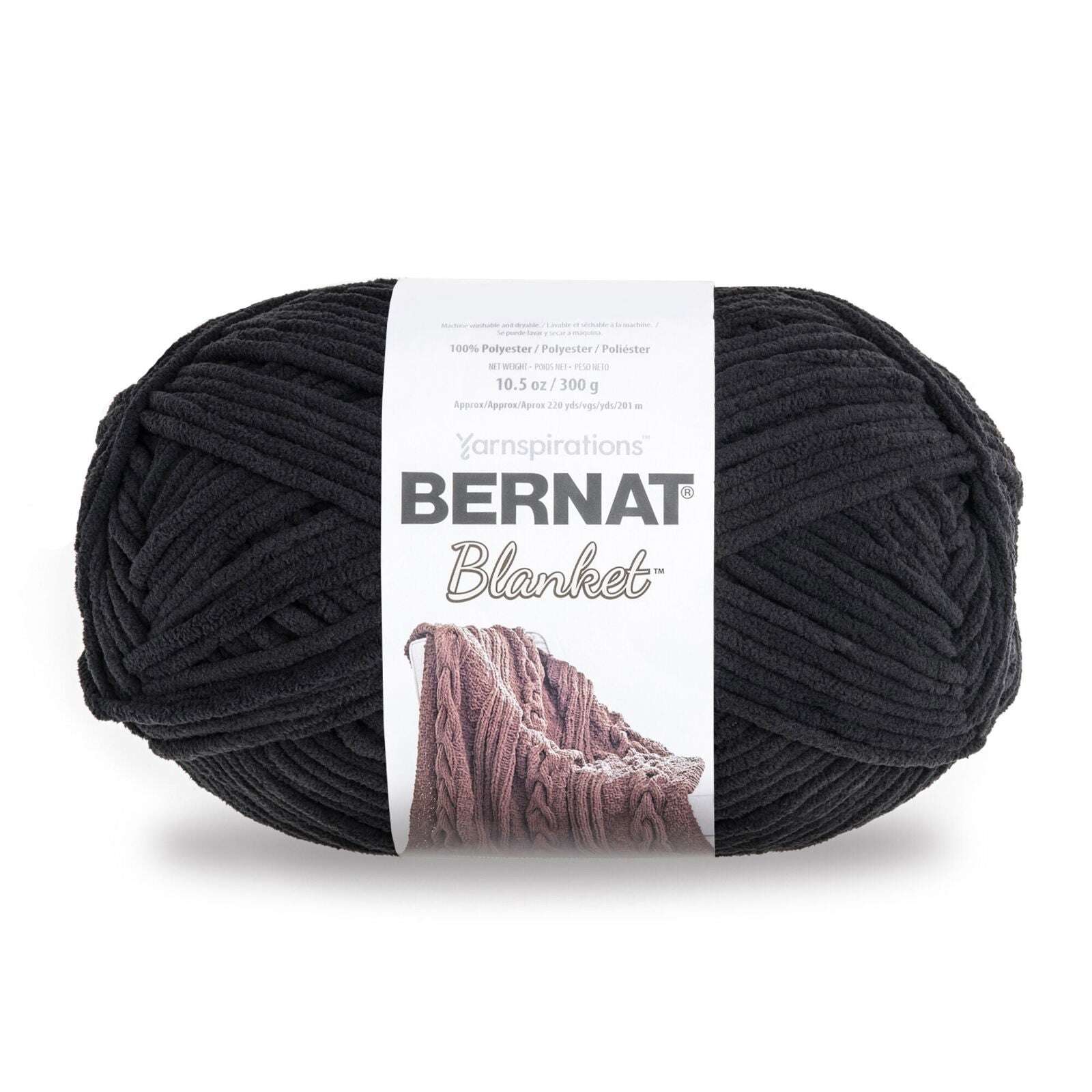 Bernat Blanket Yarn in Black, perfect for cozy projects. Buy blanket yarn online for your next crochet creation.