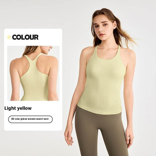 yoga clothes sleeveless Vest With Chest Pad Workout Top - www.Shopthatapp.com #