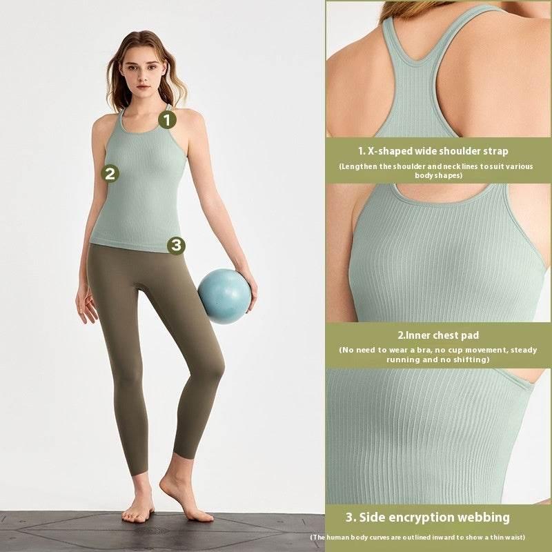 yoga clothes sleeveless Vest With Chest Pad Workout Top - www.Shopthatapp.com #