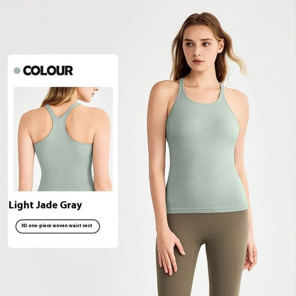 yoga clothes sleeveless Vest With Chest Pad Workout Top - www.Shopthatapp.com #