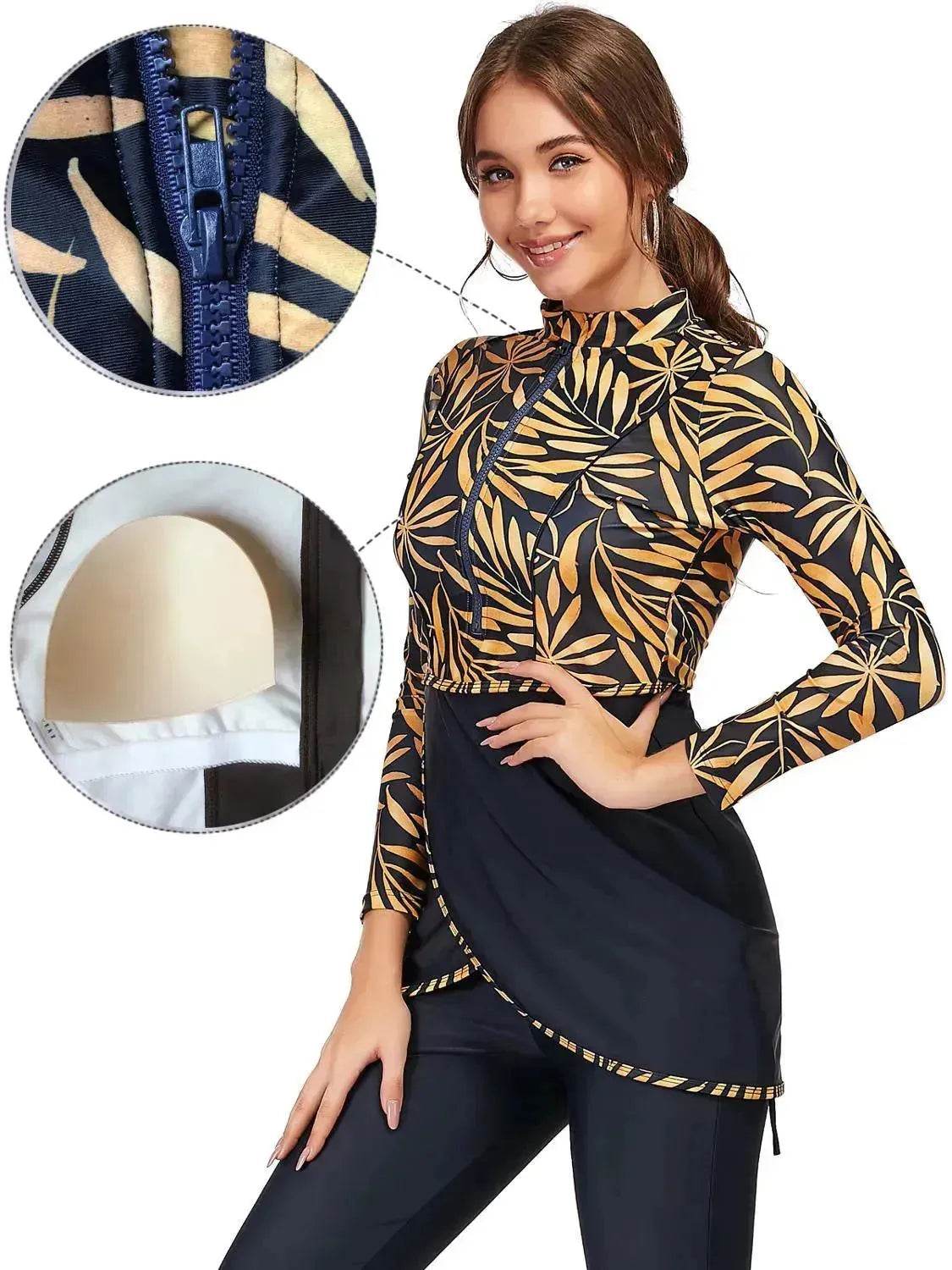 Zipper Arab  Swimsuit Burkini Women - www.Shopthatapp.com