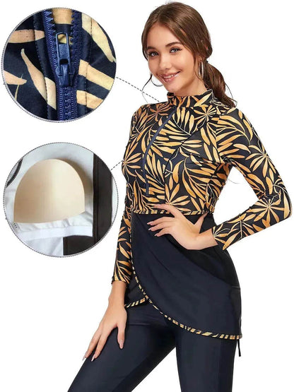 Zipper Arab  Swimsuit Burkini Women - www.Shopthatapp.com