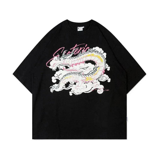 Zodiac Dragon Pattern Printing Short-sleeved - www.Shopthatapp.com