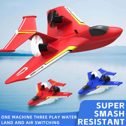 ZY-425 RC Aircraft: Durable All-Terrain Water, Land, Air Plane with LED Lights